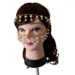 Hair Clips MXME Stylish Forehead Headband Accessory Fashionable Pearls Decoration For Women