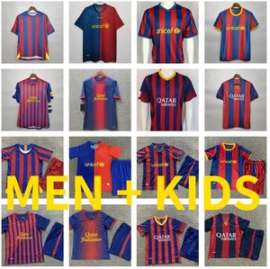 Retro Kids Barcelona Soccer Jerseys Barca 08 09 10 11 Xavi Ronaldinho Ronaldo Rivaldo Guardiola Iniesta Finals Classic Maillot de Foot 12 13 14 15 05 06 Football Shirts