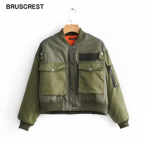 Autunno vintage retrò corto camo verde militare bomber cappotti e giacche donna streetwear capispalla Autunno 20198375888