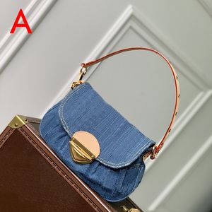 Denimväska designer 27 cm axelväska lady handväska crossbody väska 10a kalvskinnflikväska med låda L1001