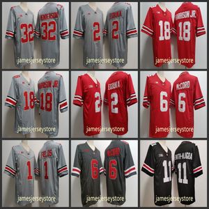 NCAA OSU Ohio State Buckeyes College Football Jersey 1 Justin Fields 18 Marvin Harrison Jr. 8 Cade Stover 6 Kyle McCord 2 Chris Olave 32 Treveyon Henderson Utmärkt