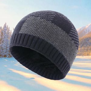 Basker vinter fleece varm hatt rutig stickad mössa för män kvinnor örat förtjockad utomhus hund mössa fuzzy