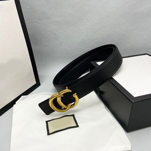 Designer Belt Men Fashion Buckle Genuine Leather Smooth Belt Classic Women Big Gold Buckle Business Casual Brand Belt