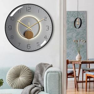 Relógios de parede simples e elegantes relógio silencioso de 12 polegadas: relógio de quartzo para sala de estar - decoração de design de inspiração escandinava