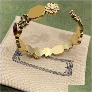 Wysoka wersja v Gold Bolegle Women Sier Bransoletka projektanci Otwarta biżuteria Złota Flower Love G For Mens Tiger Banles Prezenta