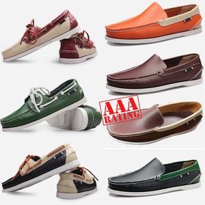 GAI GAI GAI New Top Quality Designer Men Loafers Slip-on Genuine Leather Men's Dress Black Brown Moccasin Soft Bottom Driving Shoes