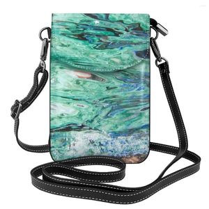 Borse da sera Borsa a tracolla con onde dell'oceano Teal Sunny Travel Woman Gift Borsa da donna in pelle divertente da streetwear