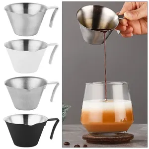 Potes de café 1 pcs máquina de lavar louça ferramenta de cozinha copo de medição ergonômico design com escala marca medida caneca 100ml 304 aço inoxidável