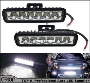 2PCS 6インチ18W LEDライトバー12V 24Vオートバイオフロード4x4 ATVスポットデイタイムライトトラックトラクター警告作業スポットライト9601794