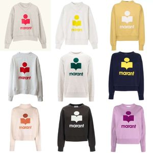 24SS Isabels Marant Nouveau Designer Sweat-shirt en coton Lâche Classique Chaud Polyvalent Col Rond Manches Longues Imprimé Slim Chaud Femmes Casual Pull À Capuche Pull Tops