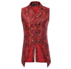 Mens Dress Suit Vest Jacquard Double Breasted Tuxedo Waistcoat Jacket Coat Tops1053161