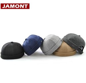 Jamont casual masculino chapéus gorro solidéu de algodão sólido moda chapéu novo portátil casquette8703210