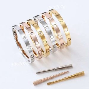 Designer Bracelet Screw Fashion Jewelry Bangle Bracelets Rose Gold Sier Titanium Steel Diamond Bangles For Men Women 17 18 19 21 22 Size