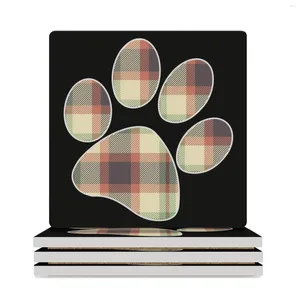 Maty stołowe Plaid Dog Print Ceramic Ceramic Reaters (Square) dla akcesoriów kuchennych Śliczne dostawy dostosowane