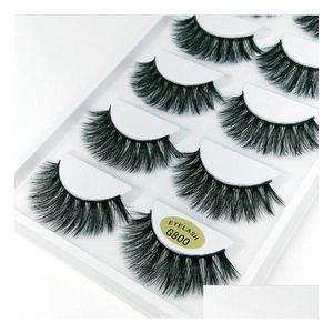 False Eyelashes 3D Mink Reusable 100% Real Siberian Hair Strip Fake Eyelash Makeup Long Individual Lashes Extension Drop Delivery Heal Dhn0L