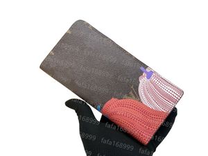 Designer plånbok länge efter äkta läder kvinnor klassiska standard plånböcker små modekorthållare lyxväskor pengar väska blixtnedse påp.