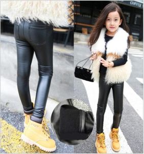 Kinder Leder Hosen Herbst Winter Mädchen Verdicken Warme Leggings Hose Kinder Pu Leder Hosen Mädchen Clothes9014704