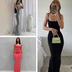 Grundläggande casual klänningar kvinnor dreses kvinna skummar hängslen fast färg bodycon sexig klänning avslappnad sling hem kvinnliga kjolar