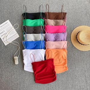 Damen-Tanks, trägerloses Tank-Top für Frauen, Ankunft, Spaghettiträger, eingebauter BH, ärmellos, Soild-Farbe, Camis, Sommer, weiblich, Gallus-Tropfen