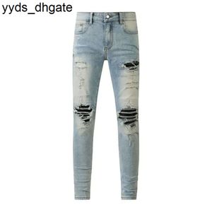 Purple Jeans Designer Mens Ksubi High Street Hole Star Patch Men's Womens Star Brodery Denim Stretch Slim Fit Byxor True 57 17he