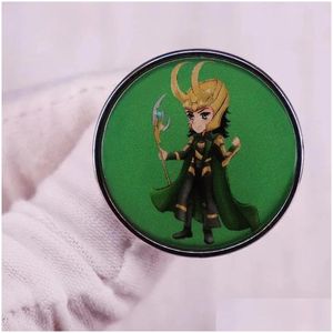 Pins broşes klasik kahraman film loki emaye pin zarif ilginç yaka broş film hayranları için mücevher hediye cosplay Accessori DHIA1