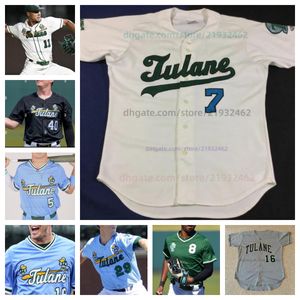 Tulane Green Wave Beisebol Jersey todas costuradas Mens Mulheres Jerseys James Agabedis Gavin Schulz Colin Tuft Ben Romano William Good Reed Kellum Jackson Linn