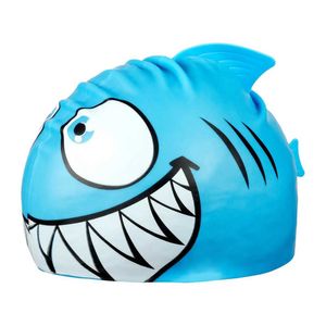 Caps Swimming Cap Swim Hat Cartoon Fish Shark Silicone Waterproof Summer Pool Ear Protector for Girl Boy Baby Kids Children YQ240119