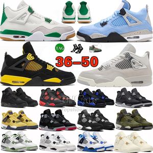 Herrskor stor storlek Jumpman 4s basket 4 Midnight Navy Military Black Cats Seafoam Pine Green Thunder Photon Dust Violet Ore Sneakers Trainers US13 14 15 36-50