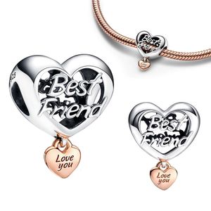 新しいsier beads love you Best Friend Heart Charm Fit Original Bracelets FashionDiy Woman Charms for Jewelry Make