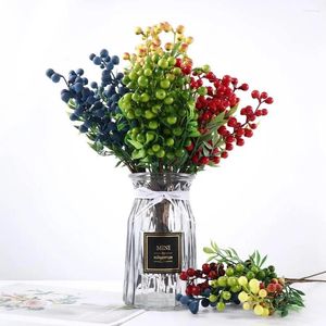 Dekorativa blommor Party Wedding Plants Branch Stems Fake Fruit Christmull Decoration Bouquet Artificial Berry