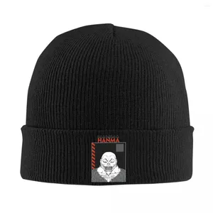 Baskenmützen Jack Hanma Accessoires Warme Manschettenmütze für Damen Herren Strickmützen Lustige Bilder Motorhaube Strickmütze