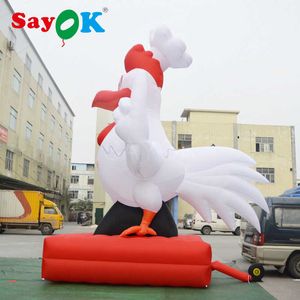 Partihandel Sayok 6-meter jätte Uppblåsbar kycklingdekoration Uppblåsbar matlagning Kyckling Animal Model för reklam och säljfrämjande 001