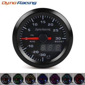 Dynoracing 2039039 Indicatore Turbo Boost da 52 mm con doppio display PSI 7 colori Led Boost meter con motore passo-passo Misuratore per auto BX1014966708425