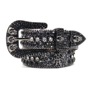 2023 Designer bb belt simon belts for men women shiny diamond belt black on black blue white multicolour with bling rhinestones as165f