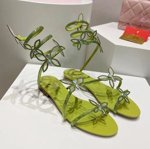 Crystal Butterfly Sandals Stilletto Obcasy Kapcie Slajdy buty na pięcie luksusowe skórzane podeszwa wieczorowa impreza seksowne buty rozmiar 35-43 z pudełkiem