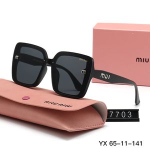 MUI MUI Sunglasses 7703 Luxury Designers Large Box Men's and Women's Fashion Glasses 2024 New Advanced PC Board Sunglasses