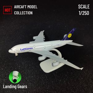 スケール1 250メタル航空機モデルレプリカルフトハンザ航空A380飛行機航空ミニチュアアートコレクションキッドボーイトイギフト240118