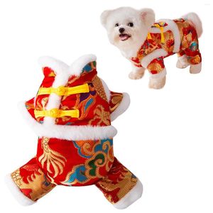 犬のアパレル中国の年の衣装タン犬のためのスーツペットの結び目を着るのが簡単