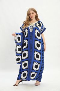 Abbigliamento etnico stile africano Dashiki caftano cotone Abaya O-collo Jilbab per caftano sciolto Boubou abiti casual da donna