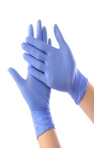 Engångsbeläggning av gummihandskar hushållsrengöringsexperiment catering handskar universal vänster och höger hand i lager 100st4420806