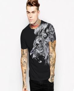 Summer Black 3D Lion Tshirt Men Punk Rock Fitness Tshirt Casual Mens Streetwear na parę odzieży Hip Hop Thirt Tops S3XL4893859