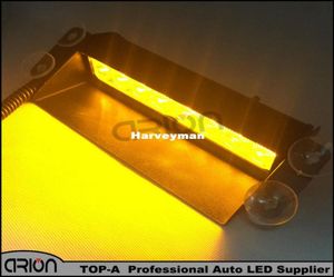 Amber Yellow Color 8 LED Strobe Flash Warning Police Car Light Flashing Firemen Fog 8LED High Power drop8618686