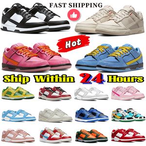 Panda low running shoes men women Triple Pink white black panda women Designer Casual Sneakers Light Brown Sashiko Industrial Blue Sashiko grey fog Mens trainers