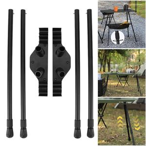 Camp Furniture Folding Camping Table Legs Metal Foldable Adjustable Height DIY Equipment Outdoor Travel