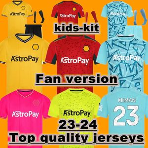 23 24 Sarabia Wolves Soccer Jerseys Raul Matheus Neto Neves Traore Podence Lemina Hee Chan 2023 2024 Wanderers Wolverhampton Footbil