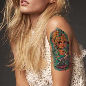 Makeup Dream Cartoon Girl Heart Buty Kolorowe małe ramię tatuaż naklejka spersonalizowana