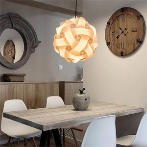 Dia.25CM Modern Ceiling Lampshade Elements IQ Puzzle Jigsaw Lamp Shade Creative DIY Chandelier Light Only the lampshade, no ceiling panel and wire D2.0