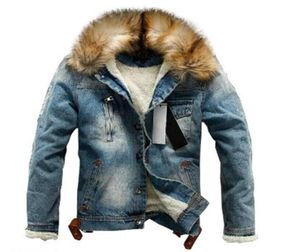 Män denimjacka och rockar denim tjock varm vinter outwear mens jacka retro Men039S hålhål Patch 2019 Nya jackor Tide6062187