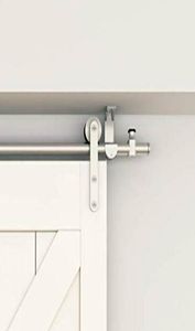 58ft Brushed Stainless Steel Top Ceiling Mount Wood Sliding Barn Door Hardware Rolling Track Set Kit5657615