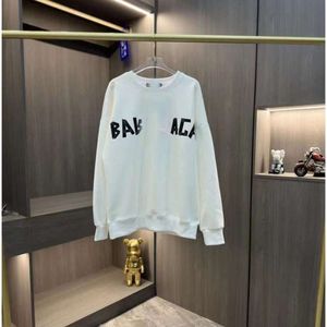 Designer Baleciaga Hoodie Blenciaga Autumn Correct Version Letter Yellow Tape Print Top Men's And Women's Loose Pure Original Light Luxury Couple Sweater